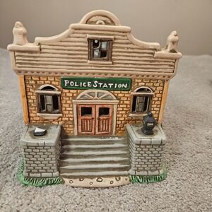 Vintage Lefton Colonial Village Police Station 06344 – 1987 Lighted Building –